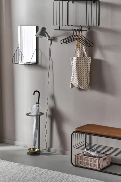 Scandi Living Nod spiegel met plank 30x50 cm, Black< Wandspiegels
