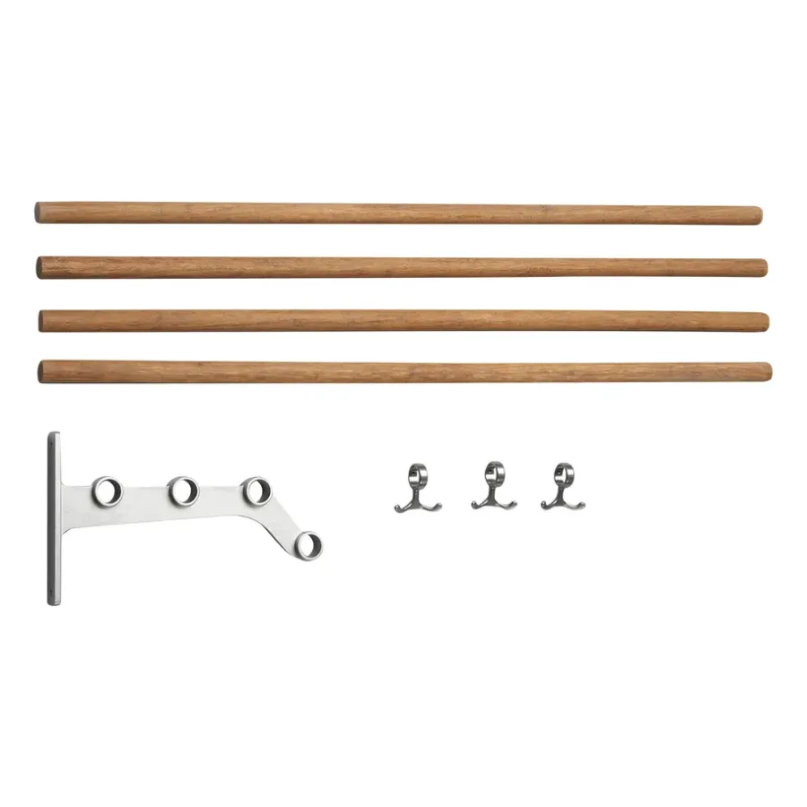Essem Design Nostalgi 291 extra onderdeel hoedenplank 100 cm, Bamboe-aluminium< Garderobehaken & Hoedenplanken