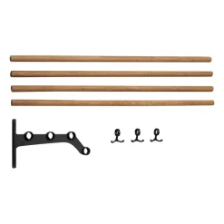 Essem Design Nostalgi 291 extra onderdeel hoedenplank 100 cm, Bamboe-zwart< Garderobehaken & Hoedenplanken