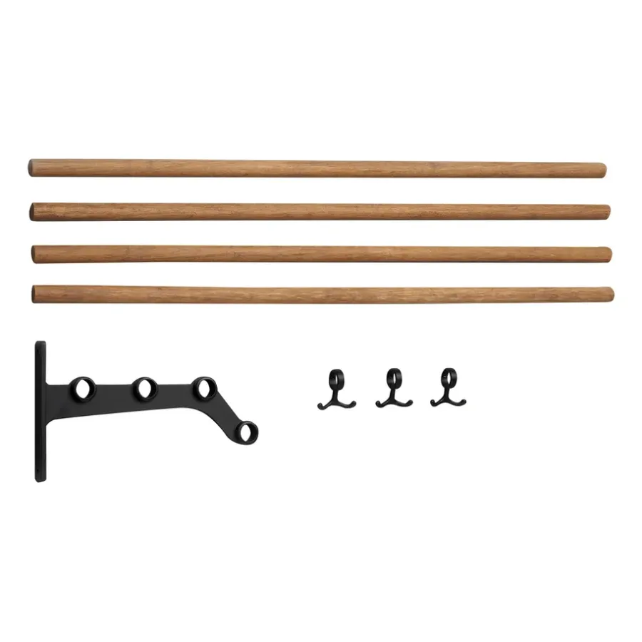 Essem Design Nostalgi 291 extra onderdeel hoedenplank 100 cm, Bamboe-zwart< Garderobehaken & Hoedenplanken