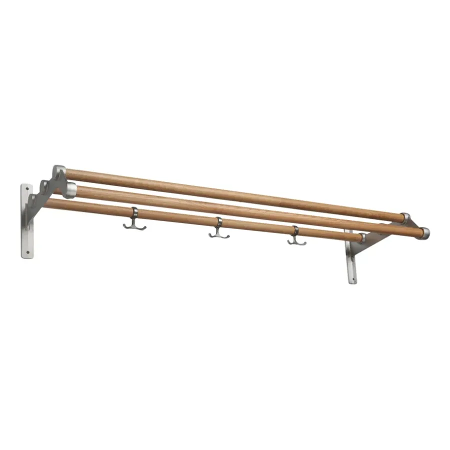 Essem Design Nostalgi 291 hoedenplank 100 cm, Eiken-aluminium< Garderobehaken & Hoedenplanken