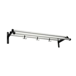 Essem Design Nostalgi 291 Hoedenplank, aluminium, zwart frame< Garderobehaken & Hoedenplanken