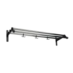 Essem Design Nostalgi 291 Hoedenplank, chroom, zwart frame< Garderobehaken & Hoedenplanken