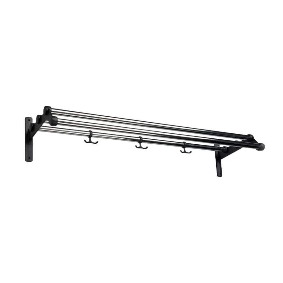 Essem Design Nostalgi 291 Hoedenplank, chroom, zwart frame< Garderobehaken & Hoedenplanken