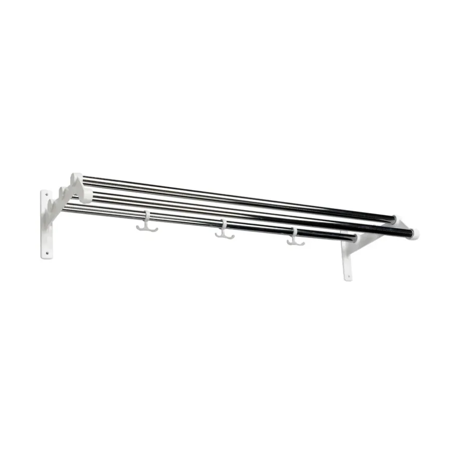 Essem Design Nostalgi 291 Hoedenplank, chroom, wit frame< Garderobehaken & Hoedenplanken