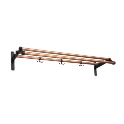 Essem Design Nostalgi 291 Hoedenplank, koper, zwart frame< Garderobehaken & Hoedenplanken