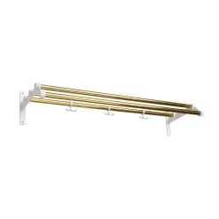 Essem Design Nostalgi 291 Hoedenplank, messing, wit frame< Garderobehaken & Hoedenplanken