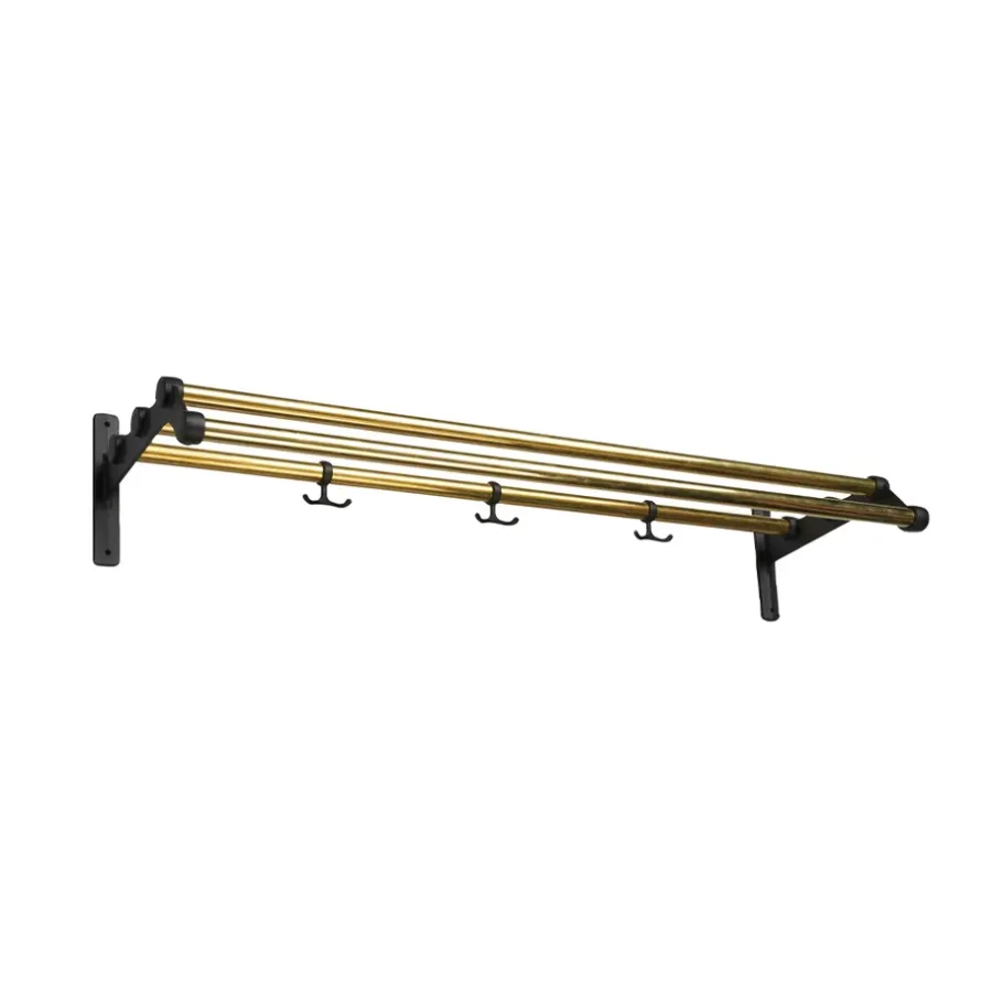 Essem Design Nostalgi 291 Hoedenplank, messing, zwart frame< Garderobehaken & Hoedenplanken