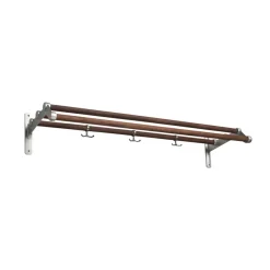 Essem Design Nostalgi 291 Hoedenplank, walnoothout, aluminium frame< Garderobehaken & Hoedenplanken