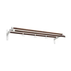 Essem Design Nostalgi 291 Hoedenplank, walnoothout, wit frame< Garderobehaken & Hoedenplanken