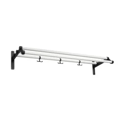 Essem Design Nostalgi 291 Hoedenplank, wit, zwart frame< Garderobehaken & Hoedenplanken