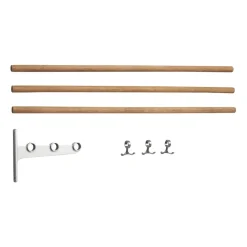 Essem Design Nostalgi extra onderdeel hoedenplank, schoenenrek, Bamboe-aluminium< Garderobehaken & Hoedenplanken