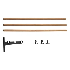 Essem Design Nostalgi extra onderdeel hoedenplank, schoenenrek, Bamboe-zwart< Garderobehaken & Hoedenplanken