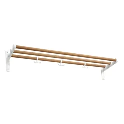Essem Design Nostalgi hoeden-/schoenenplank, Bamboe-wit< Garderobehaken & Hoedenplanken