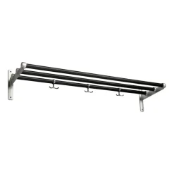 Essem Design Nostalgi hoeden-/schoenenplank, Zwartgebeitst eiken-aluminium< Garderobehaken & Hoedenplanken