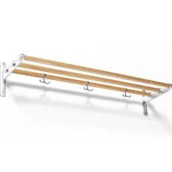 Essem Design Nostalgi hoeden-/schoenenplank, eiken-aluminium< Garderobehaken & Hoedenplanken