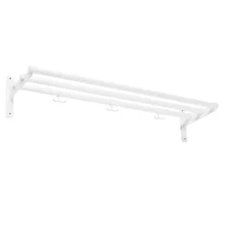 Essem Design Nostalgi hoeden-/schoenenplank, wit-wit< Garderobehaken & Hoedenplanken