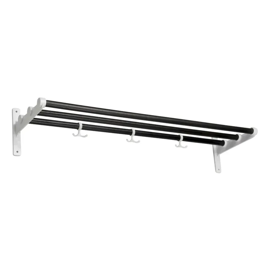 Essem Design Nostalgi hoeden-/schoenenplank, Zwartgebeitst eiken-wit< Garderobehaken & Hoedenplanken