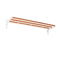 Essem Design Nostalgi Schoenenrek of hoedenplank, koper, wit frame< Garderobehaken & Hoedenplanken