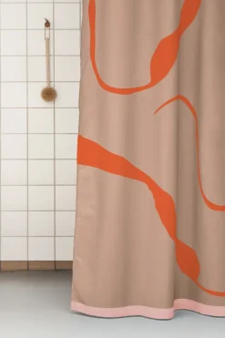 Mette Ditmer Nova Arte douchegordijn 150x200 cm, Latte-orange< Douchegordijnen