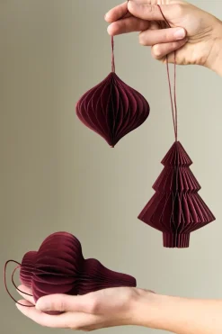 Scandi Living Onion kerstballen 4-pack, Red< Kerstdecoraties