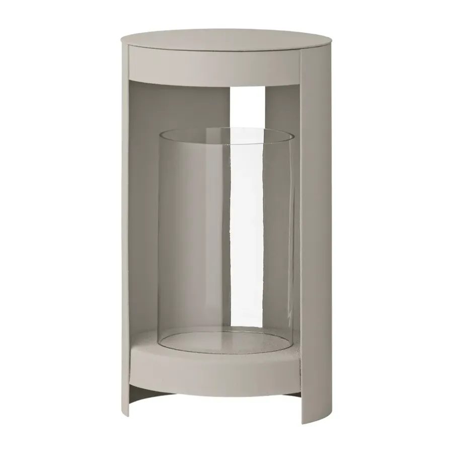 AYTM Ora lantaarn kaarsenhouder 28 cm, Taupe< Kaarsenhouders & Kaarsenborden