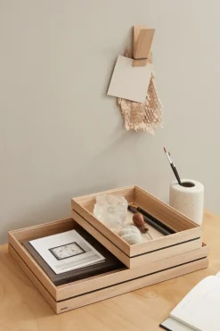 MOEBE Organise opbergdoos 25x34 cm, Wood< Opbergmanden