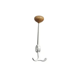 Essem Design Oskar haak, wit, eikenknop< Haken & Hangers