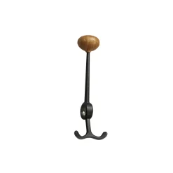 Essem Design Oskar haak, zwart, eikenknop< Haken & Hangers
