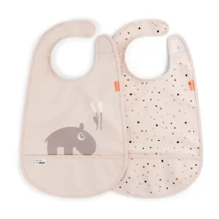 Done by deer Ozzo slabbetje met klittenband 2-pack, Powder< Kinderkamer Interieuraccessoires|Kinderkamer Interieuraccessoires
