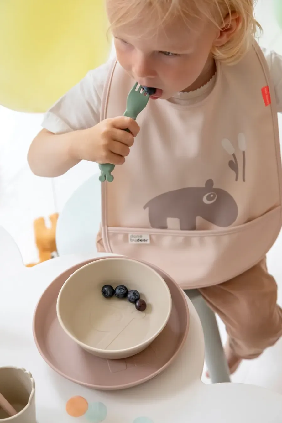 Done by deer Ozzo slabbetje met klittenband 2-pack, Powder< Kinderkamer Interieuraccessoires|Kinderkamer Interieuraccessoires