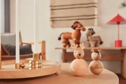OYOY Palloa kandelaar hoog, Geborsteld messing< Kandelaars