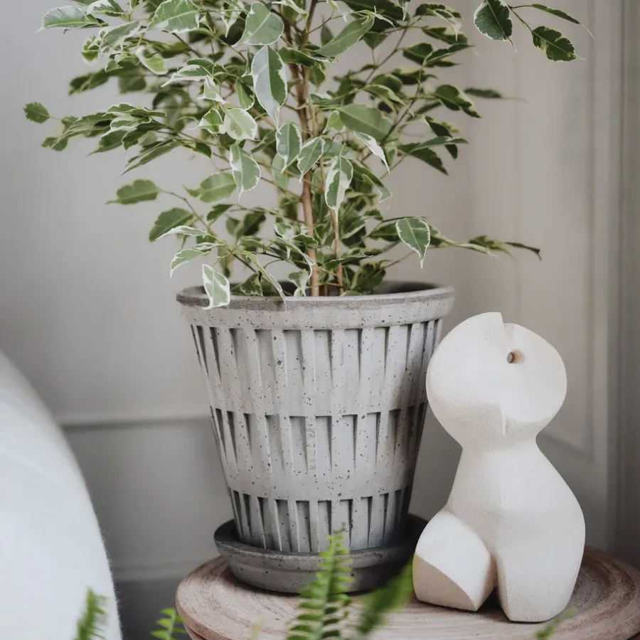 Bergs Potter Pantheon raw bloempot, Grey, Ø16 cm< Bloempotten