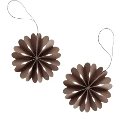 Cooee Design Paper Flowers kersthanger, Coffee< Kerstdecoraties