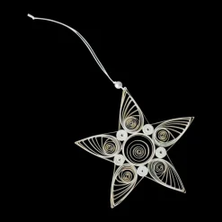 DBKD Paper star kersthanger 10,5 cm, White< Kerstdecoraties