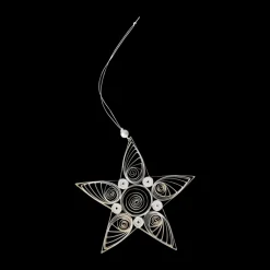 DBKD Paper star kersthanger 13 cm, White< Kerstdecoraties
