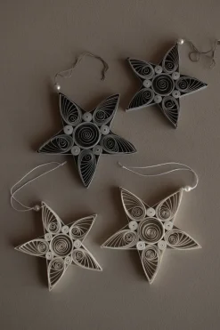 DBKD Paper star kersthanger 13 cm, White< Kerstdecoraties