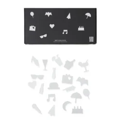 Design Letters Party icons voor letterbord 20-delig, wit< Prikborden
