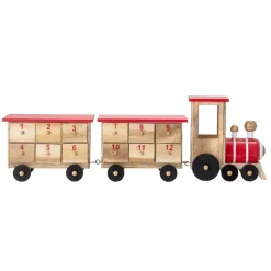 Bloomingville Paulownia kerstkalender trein, Multi< Kerstdecoraties
