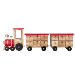 Bloomingville Paulownia kerstkalender trein, Multi< Kerstdecoraties