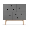 Zweed Peep B1 ladekast, slate grey, retro, eikenhouten onderstel< Ladekasten & Ladeblokken
