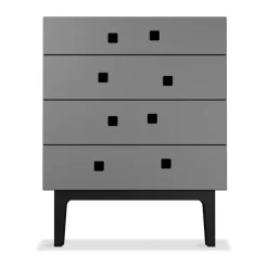 Zweed Peep B3 ladekast, slate grey, zwarte lak< Ladekasten & Ladeblokken