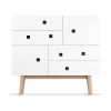 Zweed Peep B1 ladekast, wit, retro, eikenhouten onderstel< Ladekasten & Ladeblokken