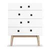 Zweed Peep B3 ladekast, wit, retro, eikenhouten onderstel< Ladekasten & Ladeblokken