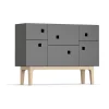 Zweed Peep C2 kast, slate grey, witgepigmenteerd eikenhout< Kasten & Vitrines
