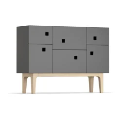 Zweed Peep C2 kast, slate grey, witgepigmenteerd eikenhout< Kasten & Vitrines
