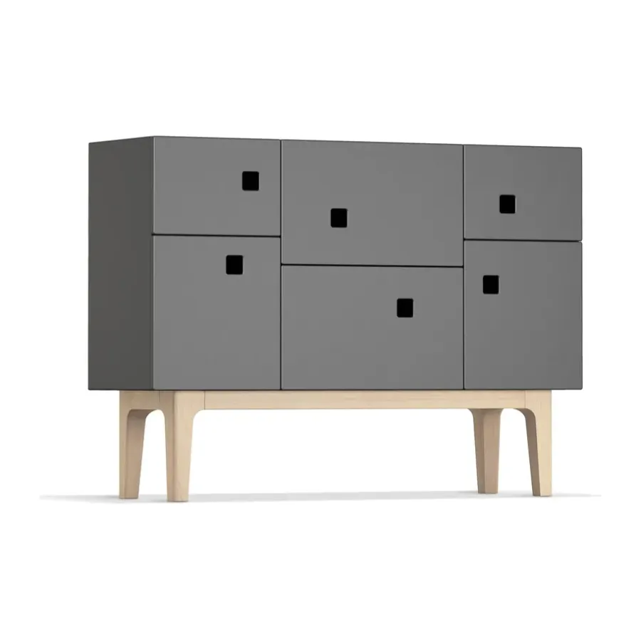 Zweed Peep C2 kast, slate grey, witgepigmenteerd eikenhout< Kasten & Vitrines