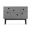 Zweed Peep C2 kast, slate grey, zwarte lak< Kasten & Vitrines