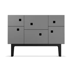 Zweed Peep C2 kast, slate grey, zwarte lak< Kasten & Vitrines