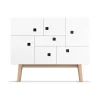 Zweed Peep C1 kast, wit, retro, eikenhouten onderstel< Kasten & Vitrines